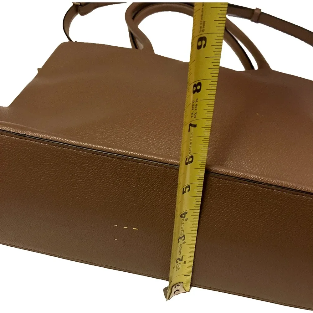 A New Day Brown Faux Leather Medium Tote Bag Crossbody Handbag Work Travel